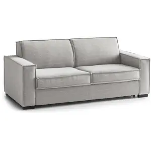 Talamo Italia Canapé fixe 3 places en tissu gris 180x95 cm pas cher
