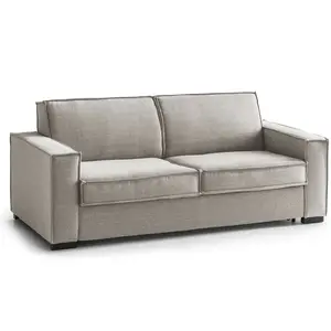 Talamo Italia Canapé fixe 3 places en tissu tourterelle 180x95 cm pas cher