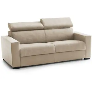 Talamo Italia Canapé fixe 3 places en tissu beige 180x95 cm pas cher