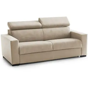 Talamo Italia Canapé fixe 3 places en tissu beige 180x95 cm pas cher