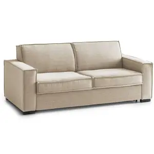 Talamo Italia Canapé fixe 2 places en tissu beige 160x95 cm pas cher