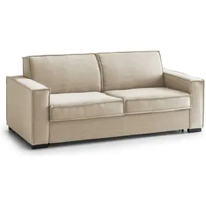 Talamo Italia Canapé fixe 2 places en tissu beige 160x95 cm pas cher