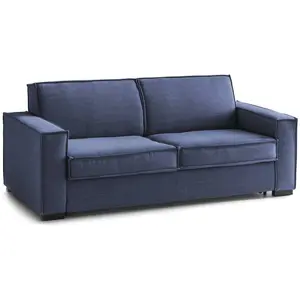 Talamo Italia Canapé fixe 2 places en tissu bleu 160x95 cm pas cher