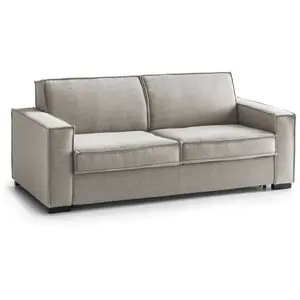 Talamo Italia Canapé fixe 2 places en tissu tourterelle 140x95 cm pas cher