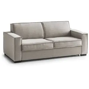 Talamo Italia Canapé fixe 2 places en tissu tourterelle 160x95 cm pas cher