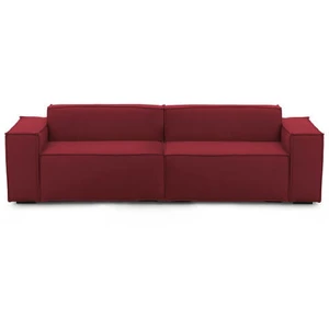 Talamo Italia Canapé fixe 3 places en tissu rouge 150x95 cm pas cher