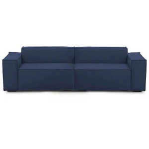 Talamo Italia Canapé fixe 3 places en tissu bleu 150x95 cm pas cher