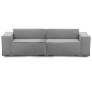 Talamo Italia Canapé fixe 3 places en tissu gris 150x95 cm pas cher