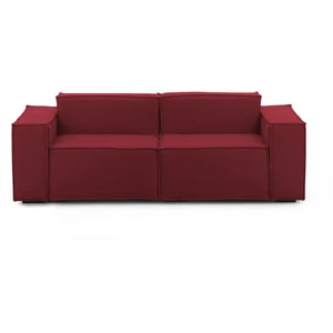 Talamo Italia Canapé fixe 2 places en tissu rouge 150x95 cm pas cher