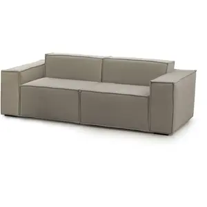 Talamo Italia Canapé fixe 2 places en tissu tourterelle 150x95 cm pas cher