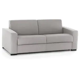 Canapé lit 3 places en tissu gris 220x95h90 cm pas cher