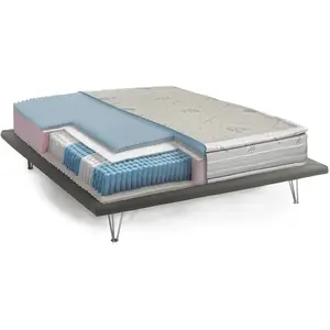 Talamo Italia Matelas double en Memory Foam blanc 160x190 cm pas cher