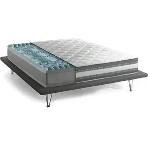 Talamo Italia Matelas demi-carré en mousse à mémoire de forme blanc 120x190 cm pas cher