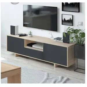 Meuble TV Visalia - DMORA - Buffet bas pour salon - Chêne - Contempora... pas cher