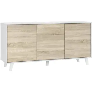Dmora - Buffet Dabello Blanc 154x41h75 cm pas cher