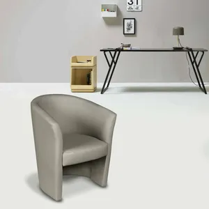 Fauteuil avec revêtement en éco-cuir, couleur grise, 65 x 78 x 60 cm, avec emballage renforcé - Dmora