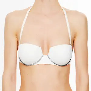 La Perla - Haut de maillot de bain bandeau Wired ivoire T.40/B pas cher