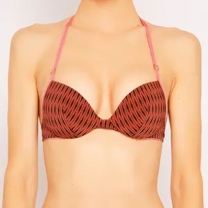 La Perla - Haut de maillot Eva imprimé terracotta/fuchsia T.36/C pas cher