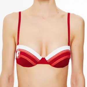 La Perla - Haut de maillot de bain Corniche rouge/blanc T.38/C pas cher
