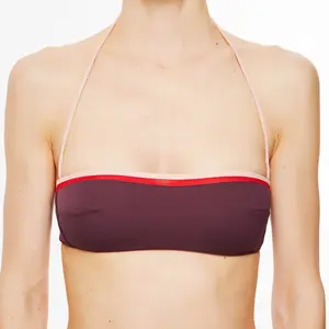 La Perla - Haut de maillot de bain bandeau Kosmos bordeaux/rose/rouge ... pas cher