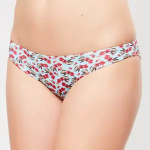 La Perla - Bas de maillot échancré Fleur de Plume fleuri turquoise 38 pas cher