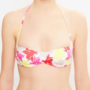 La Perla - Haut de maillot bandeau Fleur de Plume imprimé multicolore ... pas cher