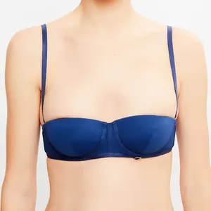 La Perla - Haut de maillot bandeau push-up Swim-Essence bleu T.38/B pas cher