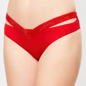 La Perla - Bas de maillot Glimmering Soutache rouge 40 pas cher