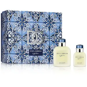 Ensemble de parfum pour hommes Dolce & Gabbana 2 pièces bleu clair  pas cher