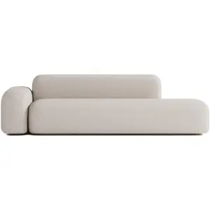 ATIO Canapé 3/4 places en tissu beige pas cher