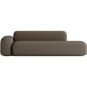 ATIO Canapé 3/4 places en tissu marron pas cher