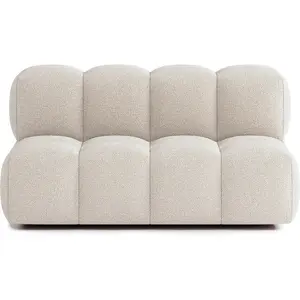 ATIO Canapé droit 3 places tissu bouclette beige pas cher