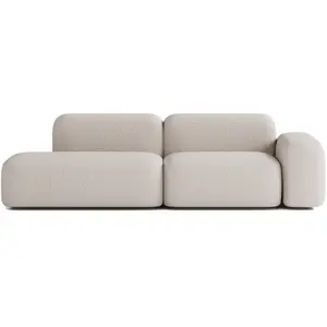 ATIO Canapé Modulable 3 Places Tissu Beige pas cher