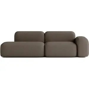 ATIO Canapé Modulable 3 Places Tissu Marron pas cher
