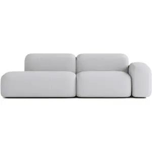 ATIO Canapé Modulable 3 Places Tissu Gris Clair pas cher