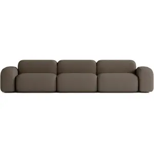 ATIO Canapé Modulable 5 places en Tissu Marron pas cher