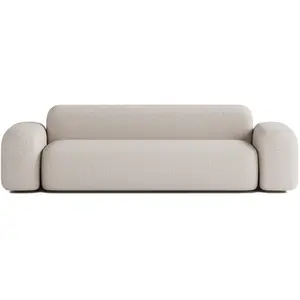 ATIO Canapé Droit Contemporain 3 Places en Tissu Beige pas cher