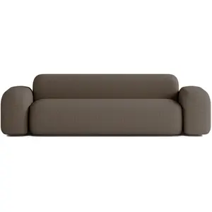 ATIO Canapé Droit Contemporain 3 Places en Tissu Marron pas cher