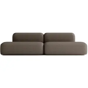 ATIO Canapé Modulable 4 places en Tissu Marron pas cher
