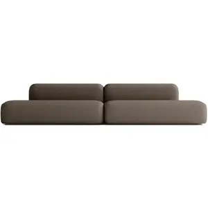 ATIO Canapé Modulable 6 places en Tissu Marron pas cher