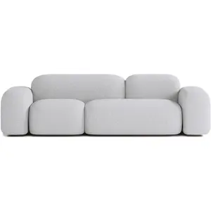 ATIO Canapé 3 Places en Tissu Gris Clair pas cher