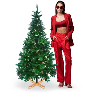 Frankystar Prancer - Sapin de Noël avec neige et cônes diamètre 85 x150H cm, 450 branches et 32 cônes pas cher