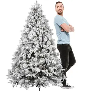 Comparateur de prix : Frankystar - Luna - Sapin de Noël avec neige et cônes en pe pvc pp ø12...