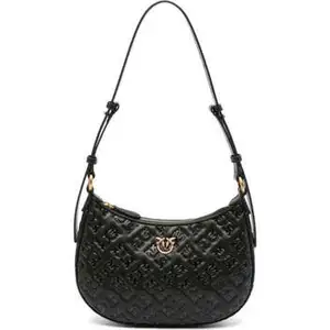Comparateur de prix : Sac à bandoulière PINKO Half Moon en cuir noir - 27 cm