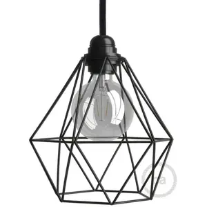 creative cables Abat-Jour Cage Diamond E27 en métal - NoirVendu paramazon