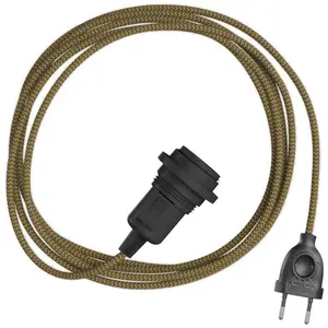 Creative Cables Abat-jour Snake Zig-zag-lampe à Brancher Avec Cordon En Tissu Zigzag Et Prise à Deux Broches 5 MVendu paramazon