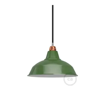 Comparateur de prix : creative cables Abat-Jour Bistrot E27 en métal Peint, diamètre 30 cm - Vert
