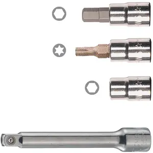 Bicisupport Set de douilles 1/4' pour clés dynamométriques - 20 pièces avec rallongeVendu parbikeinn