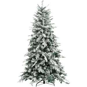 XONE Sapin de Noël enneigé Alaska H.180 cm - Socle 124 cm - 1366 Branches pas cher