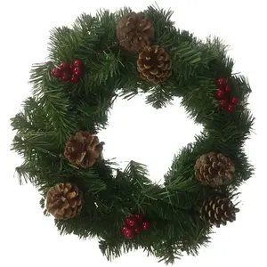 DMORA Décoration de Noël Ddetr, Ornement de Noël, Ornement de fête, Décoration festive, Made in Italy, 35x35 h3 cm, Vert et Rouge